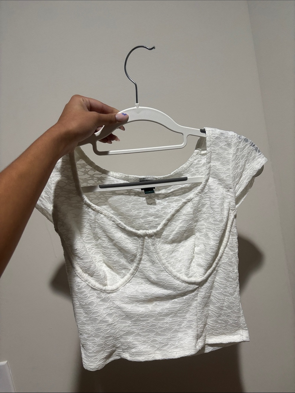 wild fable White Lace Bustier Crop Top